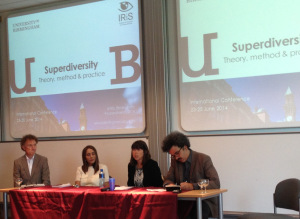 From the left: Adrian Blackledge, Kiran Trehan, Jenny Phillimore and Nando Sigona